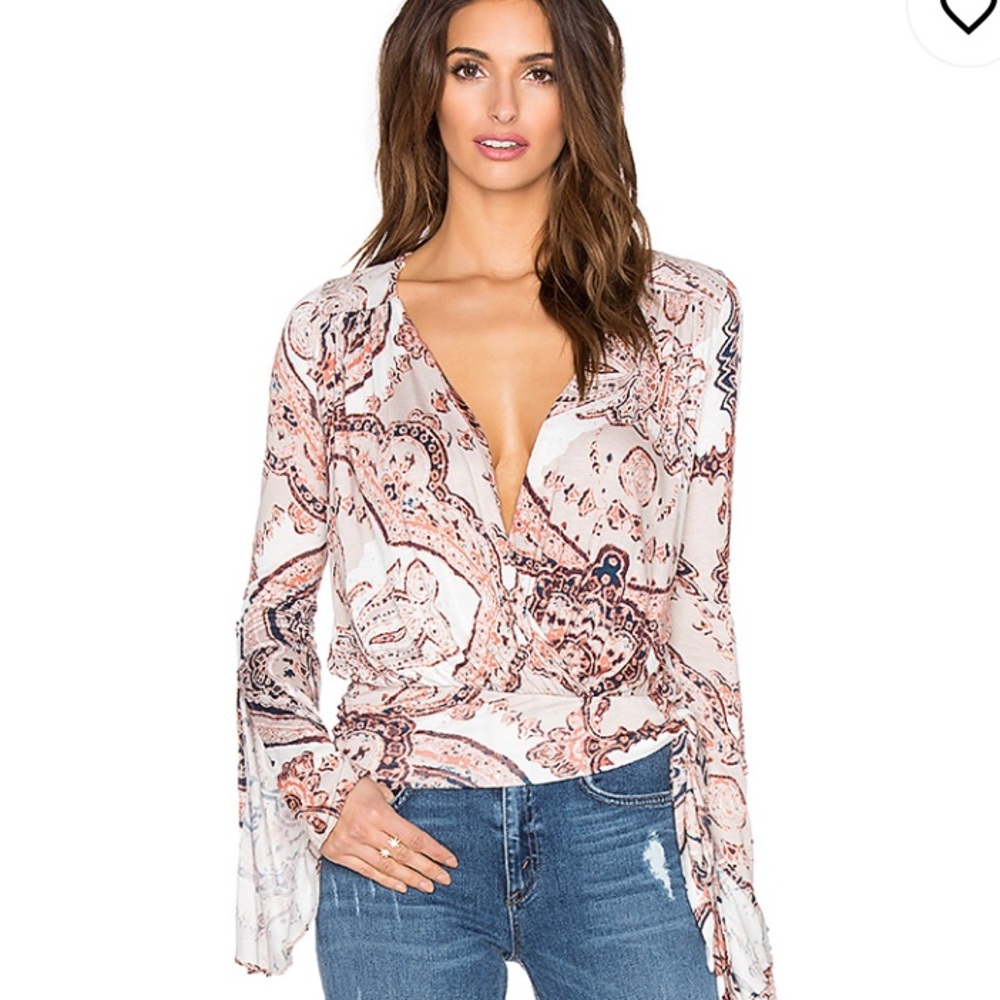 Boho free people long sleeve top